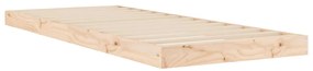 Estrutura de cama de solteiro pequena 75x190 cm pinho maciço