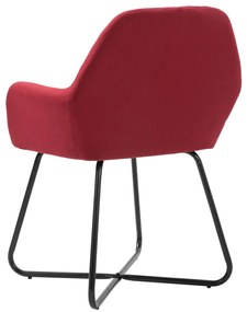 Cadeiras de jantar 4 pcs tecido vermelho tinto
