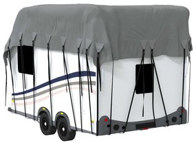 Caravan capa de telhado 600x300 cm tecido não tecido cinzento