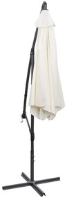 Guarda-sol de jardim cantilever 3 m branco areia