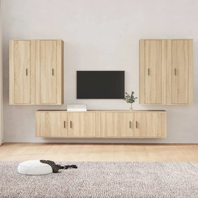 vidaXL Conjunto móveis de TV 6 pcs madeira processada carvalho sonoma