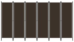 vidaXL Divisória de quarto com 6 painéis 300x180 cm castanho