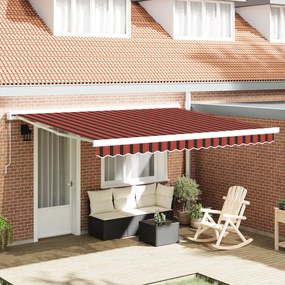 vidaXL Toldo Retrátil Automático Laranja e Castanho 400x300 cm