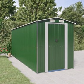 vidaXL Abrigo de jardim 192x523x223 cm aço galvanizado verde