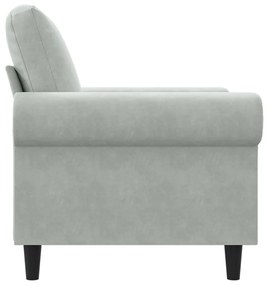 Poltrona 60 cm veludo cinzento-claro