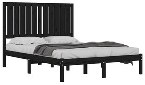 Estrutura de cama 120x200 cm madeira de pinho maciça preto