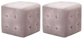 vidaXL Pufe 2 pcs 30x30x30 cm veludo rosa