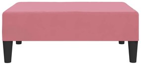 Apoio de pés 78x56x32 veludo cor-de-rosa
