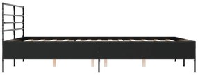 Estrutura de cama 160x200 cm derivados de madeira/metal preto