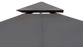 Gazebo com telhado 3 x 4 m cinzento escuro
