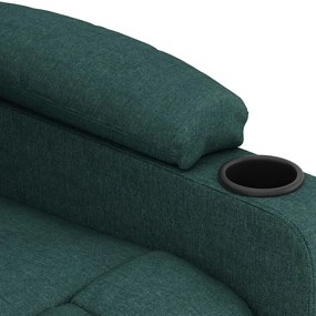 Poltrona elétrica reclinável tecido verde-escuro