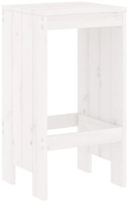 Bancos de bar 2 pcs 40x36x75 cm madeira de pinho maciça branco
