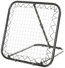 Rede de Rebote Dobrável com Ângulo Ajustável de 5 Níveis para Treinamento de Futebol Tenis Beisebol Desportes 84x78x65-78cm Preto