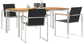 Conjunto de Jantar para Jardim vidaXL 5 Peças Madeira de Teca Maciça