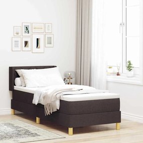 vidaXL Cama Box com colchão Marrom Escuro 200 x 80 cm Poliéster