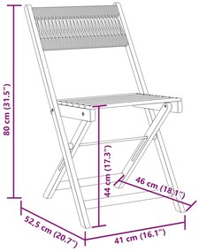 Cadeiras de bistrô 2 pcs acácia maciça e corda cinzento