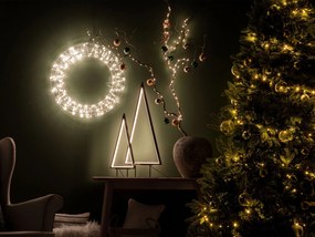 Grinalda de Natal em metal prateado com LED ⌀ 55 cm KOPPELO Beliani