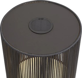 Candeeiro de Mesa Exterior Moderno Cinzento Escuro Incl. LED Recarregável e Solar IP54 - Rope