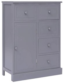 Aparador com 10 gavetas 113x30x79 cm madeira cinzento