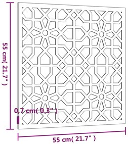 Decoração p/ muro de jardim 55x55 cm aço corten design árabe
