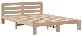 Cama com estante sem colchão 140x190 cm pinho maciço