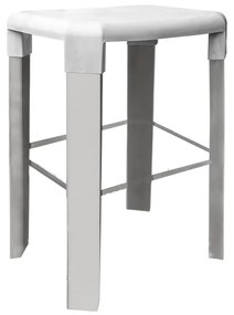 Banco OSLO 65H, Perna Alumínio - Pack 4 unidades, Branco