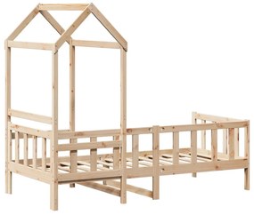 Sofá-cama com telhado 80x200 cm madeira de pinho maciça