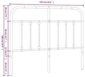 Cabeceira de cama 120 cm metal branco