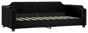Sofá-cama com gavetão 90x190 cm tecido preto