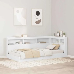 vidaXL Cama Estante Branca 90x200 cm Madeira Engenharia