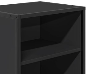 Mesa de cabeceira 40x31x50cm derivados de madeira preto e metal