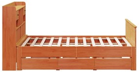 Cama com estante sem colchão 200x200 cm pinho maciço