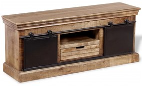 vidaXL Móvel TV 2 portas deslizantes, mangueira maciça, 110x30x45 cm