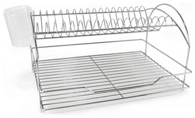 Escorredor de Louça Quttin Prateado Metal Branco Plástico (46,5 x 35,5 x 26 cm)