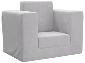 vidaXL Sofá-cama infantil pelúcia macia cinzento-claro