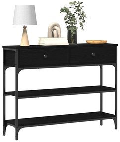 Mesa de Consola vidaXL Preto Carvalho 100x25x75 cm Madeira Engenharia