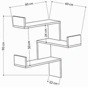 Prateleira de Parede Luksa – Branco – 60x90x60 cm