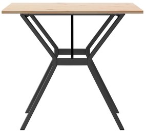 Mesa de jantar estrutura em Y 80x80x75 cm pinho e aço