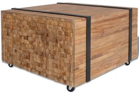 vidaXL Mesa lateral em teca 60x60x38 cm