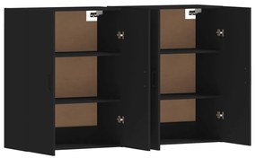 Móveis de parede 2 pcs derivados de madeira preto
