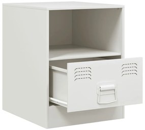 Mesa de cabeceira 34,5x39x44 cm aço branco