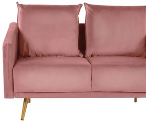 Sofá 2 lugares em veludo rosa MAURA Beliani
