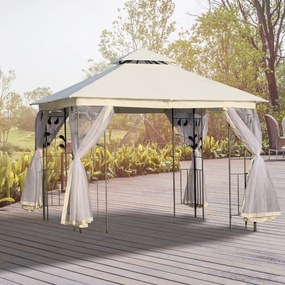 Grandes tendas ao ar livre com rede mosquiteira Gazebo elegante para jardim 3x3m