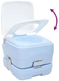 Luz de casa de banho portátil vidaXL Azul e Branco Plástico 10 L