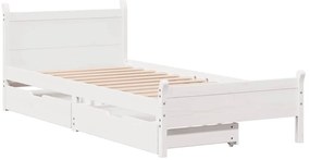 Cama sem colchão 90x190 cm madeira de pinho maciça branco