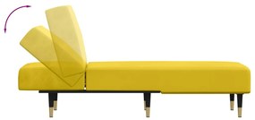 Chaise longue veludo amarelo