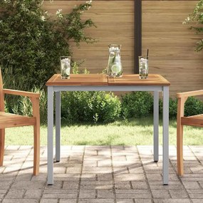 Mesa de Jardim vidaXL 90x90x75 cm em Madeira de Acácia Sólida e Metal