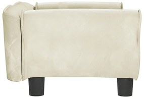 Cama para cães 70x45x30 cm veludo cor creme