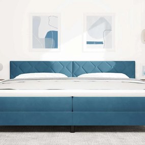 Cabeceira Estilo Diamante Azul Escuro - 200cm em Veludo