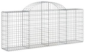 Cestos gabião arqueados 8 pcs 200x30x80/100cm ferro galvanizado